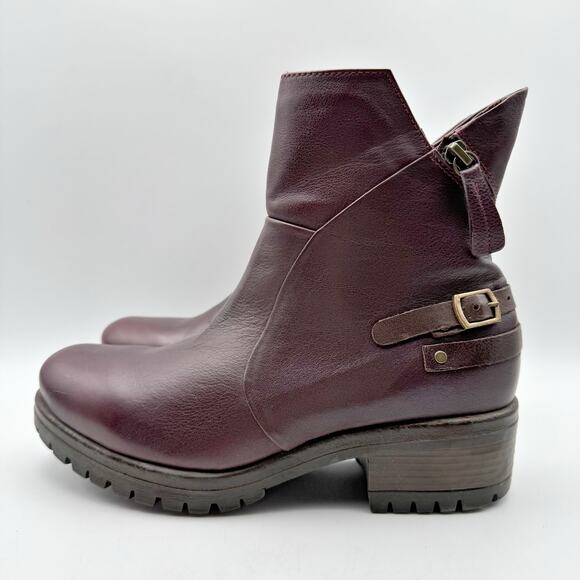 Bueno Womens Fallon Bootie EU 36 US 5.5-6 Merlot Dark Red Leather NIB - Picture 9 of 13